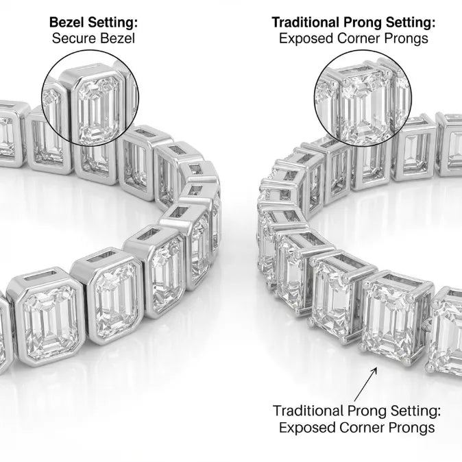 🔥 LAST DAY — 90% OFF 🔥Emerald-Cut Bezel Tennis Bracelet | 14K Gold Plated, Waterproof & Tarnish-Free Everyday Luxury