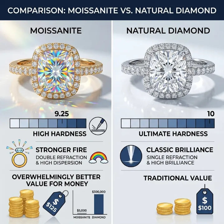 Timeless Cushion Cut Moissanite Ring – Comfort-Fit Vintage Engagement & Anniversary Band for Women