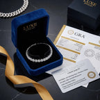 Classic 4mm D-Color Moissanite Tennis Bracelet – 14K Gold Plated with Double Safety Clasp