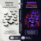 Light-Up 3D Halloween Bat Wall Decals with Twinkling LED Lights – 100% Wall-Safe & Reusable