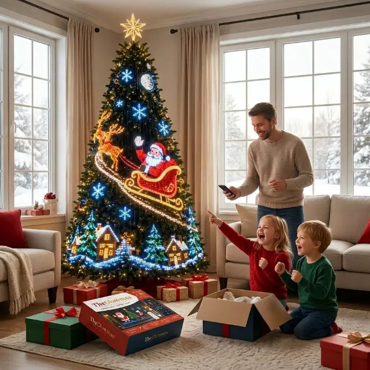 ✨Last Day 50% OFF✨ Smart LED Christmas Tree Curtain Lights | 60-Second Setup & App-Controlled Pixel Art