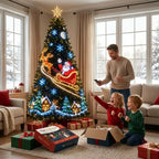 ✨Last Day 50% OFF✨ Smart LED Christmas Tree Curtain Lights | 60-Second Setup & App-Controlled Pixel Art