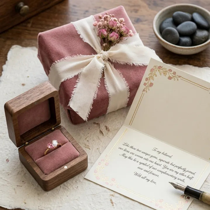 Veria Ring - 18K Gold Two-Birthstone Heart Ring