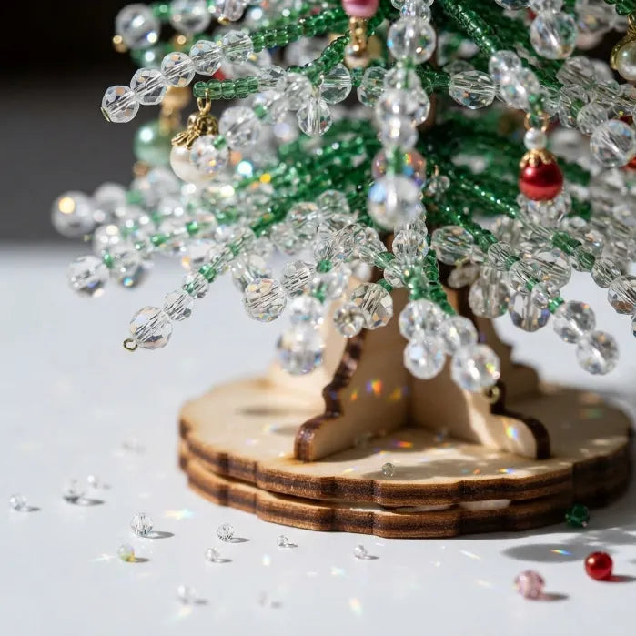 DIY Beaded Christmas Tree Light Kit – Create Your Own Sparkling Holiday Decoration and Cozy Desktop Keepsake