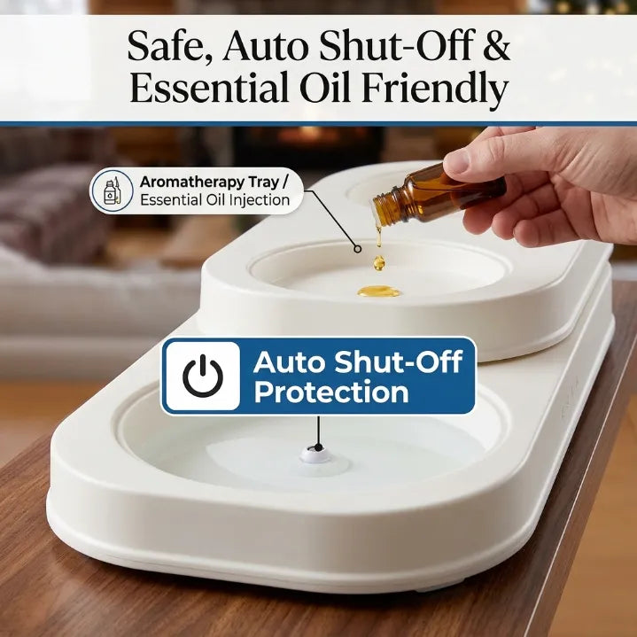 Volcano Flame Essential Oil Diffuser & Cool Mist Humidifier | Warm Ambient Flame Light