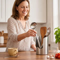 Heavy-Duty Stainless Steel Kitchen Utensil Holder & Pot Lid Rest Stand – 5-in-1 Countertop Spoon Rack & Cutting Board Organizer
