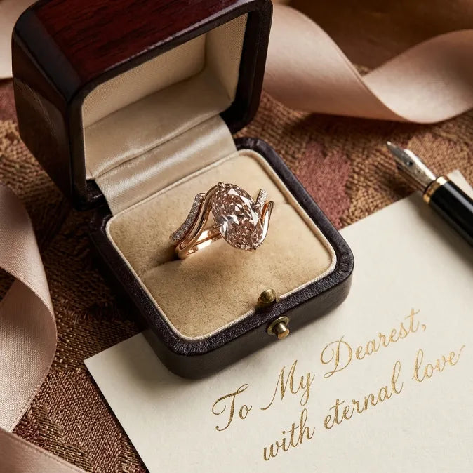 The Vintage Champagne Oval Ring — Ergonomic Bypass Fit for Swollen Knuckles & Everyday Comfort