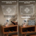 Smart 180° Rotatable HD Projector for Ceiling – WiFi 6 & Bluetooth, Auto Keystone, 4K Support for Home & Bedtime Reading