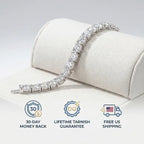 Classic 4mm D-Color Moissanite Tennis Bracelet – 14K Gold Plated with Double Safety Clasp