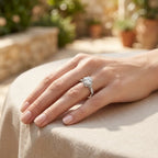 Exquisite Handcrafted Lotus VVS Moissanite Ring in 18K Gold Vermeil