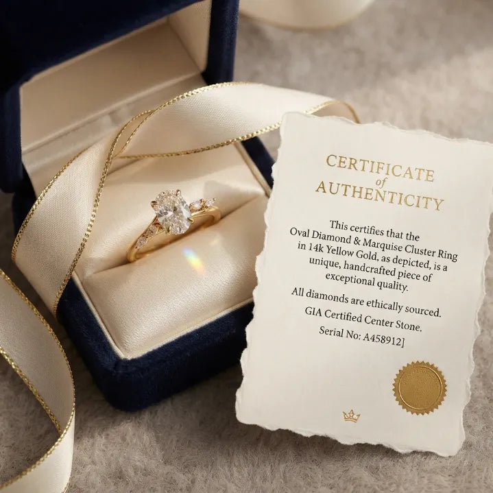 2.5 CT Oval Cut Moissanite Engagement Ring — Flora Twist Band, 14K Gold Finish (Everyday Luxury)