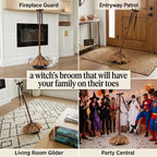 Animated Floating Witch Broomstick – Sound-Activated Dancing Halloween Broom with Smart Obstacle Avoidance
