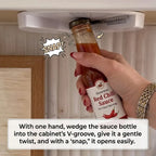 Under-Cabinet Jar Opener - Effortless 1-Second Lid Remover for Weak Hands & Arthritis (Concealed Space-Saving Design)