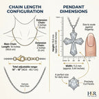 Kite-Cut Moissanite Cross Necklace | VVS1 Diamond Brilliance 925 Sterling Silver