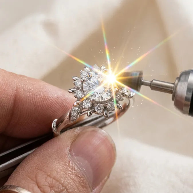 The Eternal Crown Halo Ring – Hand-Set Artisan Solitaire