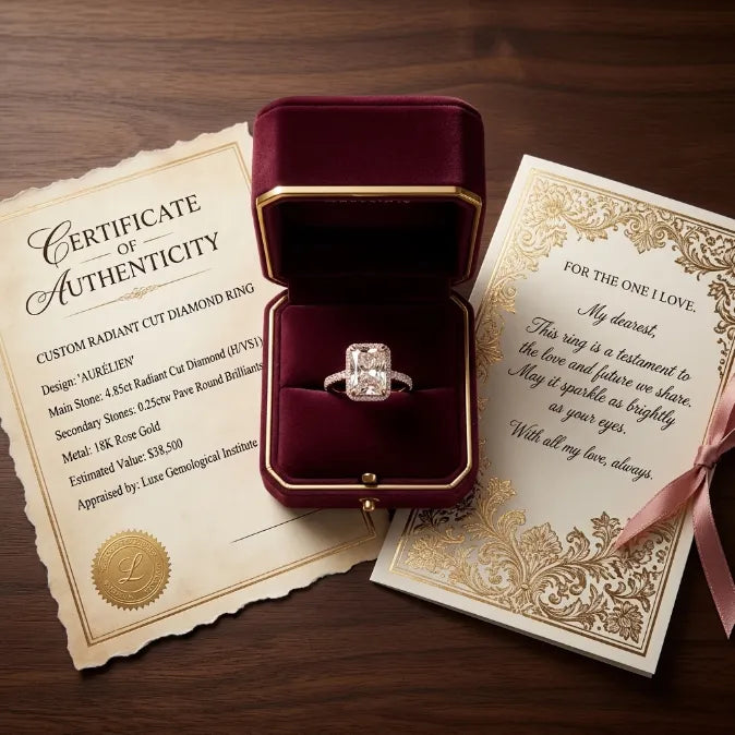 🔥 LAST DAY — 90% OFF 🔥Radiant Hidden Halo Solitaire Engagement Ring | Radiant Cut Luxury Diamond Ring in 14K Gold