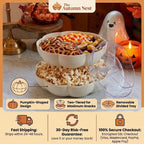 Multi-Functional Double-Layer Pumpkin Snack Container – Keeps Treats Separated & Fresh for Movie Nights