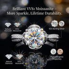 Exquisite Handcrafted Lotus VVS Moissanite Ring in 18K Gold Vermeil