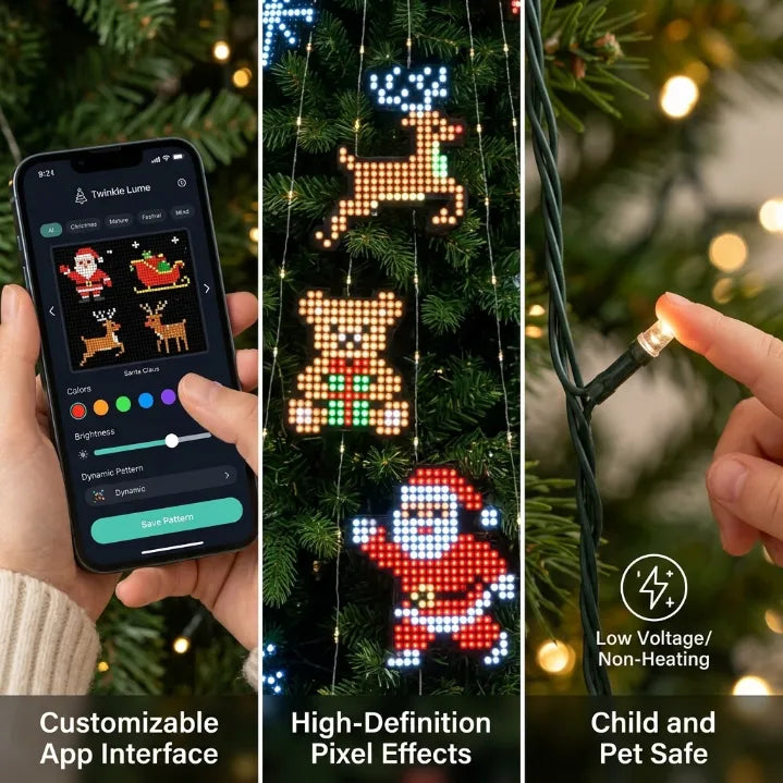 ✨Last Day 50% OFF✨ Smart LED Christmas Tree Curtain Lights | 60-Second Setup & App-Controlled Pixel Art