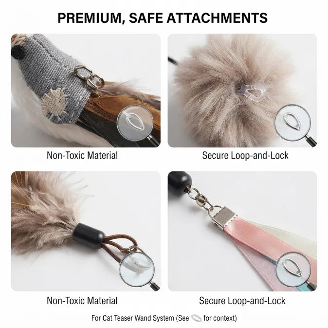Interactive Suction Cup Flying Bird Cat Toy – 10-in-1 Hands-Free Feather Wand for Indoor Cats