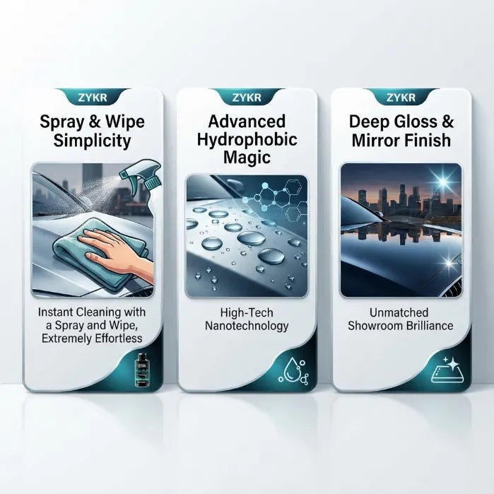3-in-1 Quick Ceramic Spray: Instant Waterless Wash, Diamond Shine & Nano Protection for Cars & Home