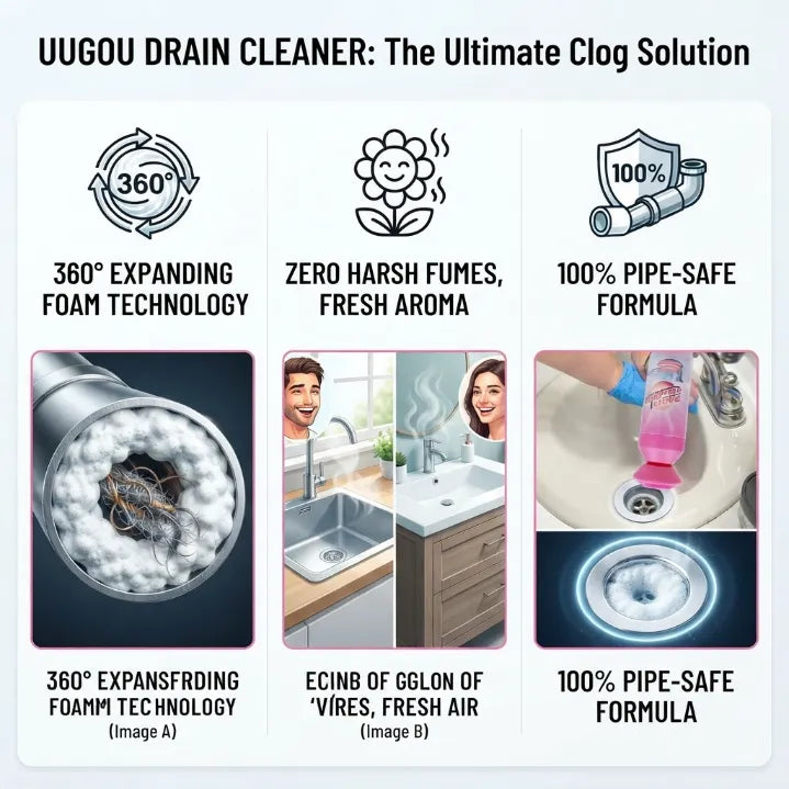 Foaming Drain Cleaner & Odor Eliminator – The 60-Second Magic Foam That Erases Hidden Sink Stinks & Hair Clogs