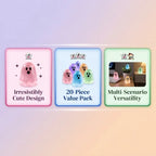 20-Piece Set of Glow-in-the-Dark Mini Ghost Figurines | Cute Halloween Desktop and Home Decor