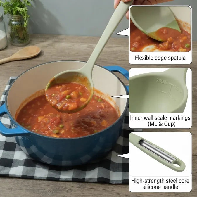 Multipurpose Flexible Silicone Spatula Spoon - Heat Resistant & Non-Scratch for Non-Stick Pans