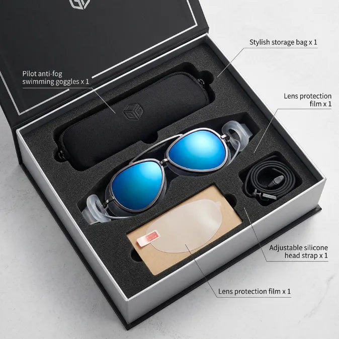Polarized Aviator Swim Goggles – Anti-Fog, 100% Leak-Proof & Zero Eye Pressure