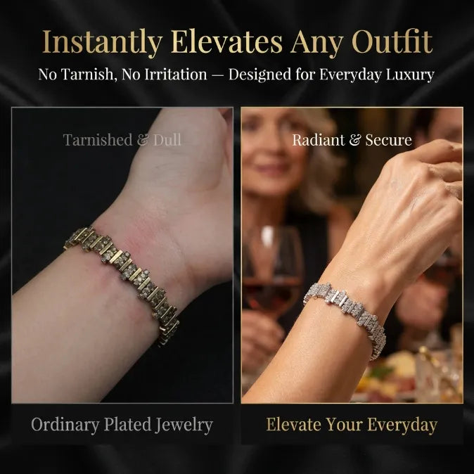 🔥 LAST DAY — 90% OFF 🔥D-Color Moissanite Tennis Bracelet – Brilliant Diamond-Like Sparkle, 14K Gold Plated & Hypoallergenic
