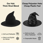 Modern Wide-Brim Witch Hat | Breathable, Shape-Regulating & All-Day Comfortable Costume & Fashion Accessory