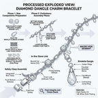 Organic Scattered Cluster Tennis Bracelet – 14K White Gold Plated Silver Vine Bracelet for Women
