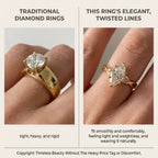 Fairy-Tale Marquise Cut Moissanite Ring | Elegant Twisted Vine Engagement Ring for Women | E Color VVS1 Sparkle