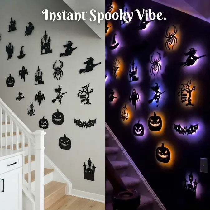 Glow-in-the-Dark Spooky Squeeze Wall Decors & Halloween Sensory Toys Bundle