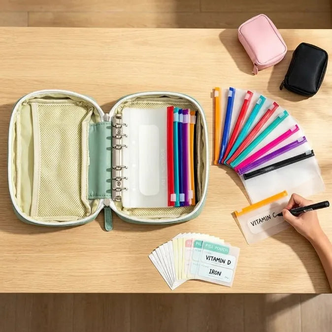 Waterproof Travel Pill & Vitamin Organizer Set --Your Daily Wellness Companion, Wherever Life Takes You