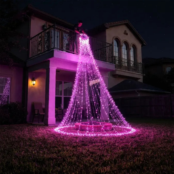 Ultra-Bright LED Waterfall Lights — Outdoor Cascading Hanging Fairy Lights with Remote-Last Day Sale-50% OFF🔥