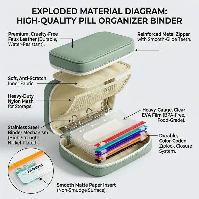 Waterproof Travel Pill & Vitamin Organizer Set --Your Daily Wellness Companion, Wherever Life Takes You