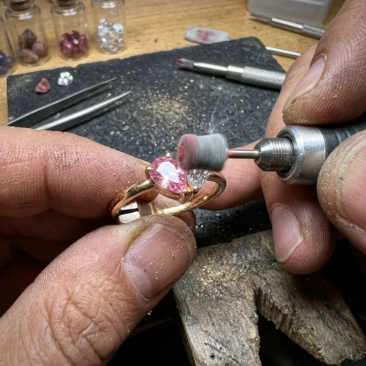 Veria Ring - 18K Gold Two-Birthstone Heart Ring