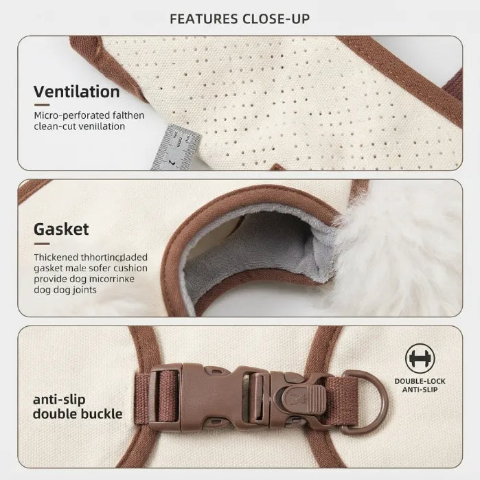 Hands-Free Dog Shoulder Harness Carrier – 2-in-1 Breathable Mesh Front Bag & Vest with Adjustable Strap for Small Dogs & Puppies-Last Day Sale-90% OFF🔥