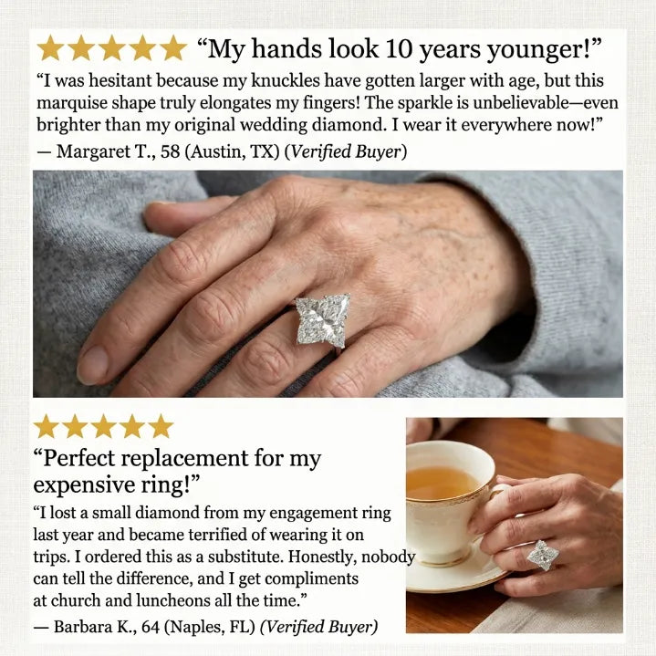 Marquise Cut Three-Stone Moissanite Ring – Effortless Elegance & Comfort Fit