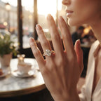 2.5 CT Oval Cut Moissanite Engagement Ring — Flora Twist Band, 14K Gold Finish (Everyday Luxury)