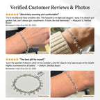 Organic Scattered Cluster Tennis Bracelet – 14K White Gold Plated Silver Vine Bracelet for Women