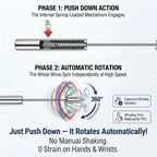 The Effortless Semi-Automatic Whisk™ | 360° Rotating Hand Push Blender & Frother for Baking, Coffee & Eggs