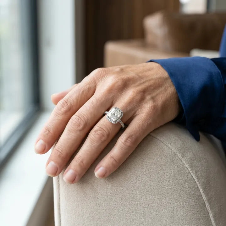 Timeless Cushion Cut Moissanite Ring – Comfort-Fit Vintage Engagement & Anniversary Band for Women