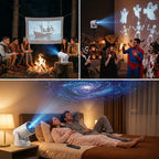Halloween Edition Smart 1080P Mini Projector | 220° Rotatable Auto-Focus Outdoor & Window Movie Theater for Bedroom, Camping & Parties