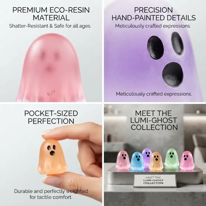 20-Piece Set of Glow-in-the-Dark Mini Ghost Figurines | Cute Halloween Desktop and Home Decor