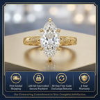 The Empress Marquise-Vintage Hand-Engraved Ring with Hidden Halo