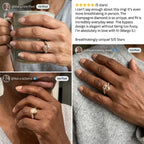 The Vintage Champagne Oval Ring — Ergonomic Bypass Fit for Swollen Knuckles & Everyday Comfort