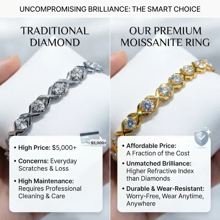 Moissanite XOXO Infinite Bracelet | D-Color VVS1 Tennis Bracelet with Secure Dual-Buckle