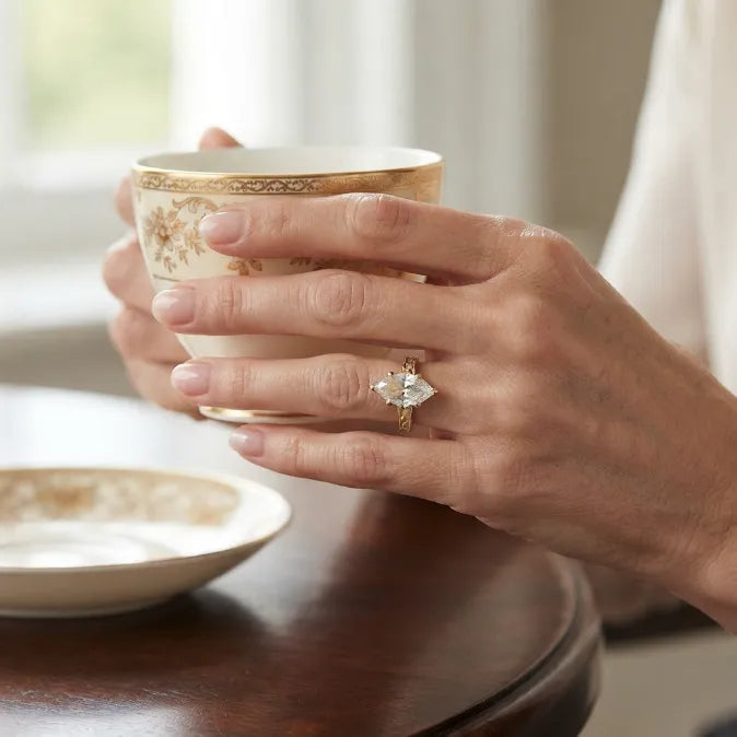 The Sunflower Marquise Ring: Vintage Hand-Engraved Elegance That Never Snags-Last Day Sale-90% OFF🔥